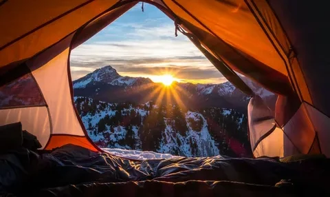 living in a tent