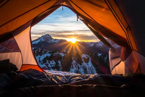living in a tent
